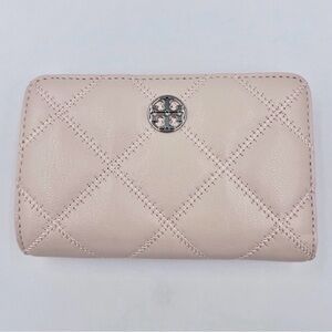 Tory Burch Quilted Willa Leather Wallet Soft Pink NWT